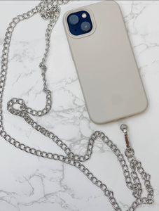 Silver Curb Link Phone Chain Lanyard