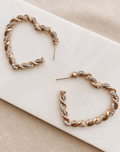 Load image into Gallery viewer, Twisted Heart Hoops